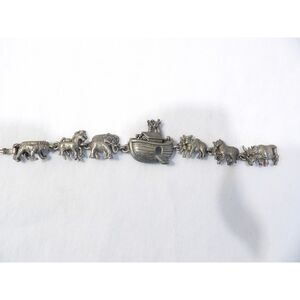 Vintage Noah's Ark bracelet, 7" length, American Jewelry Chain Co, AJC, 1990's